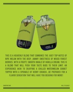 Watermelon Gelato x Crunch Berries 2G Disposable Vape by Smoothie Bar Infusions Dual Chamber Device