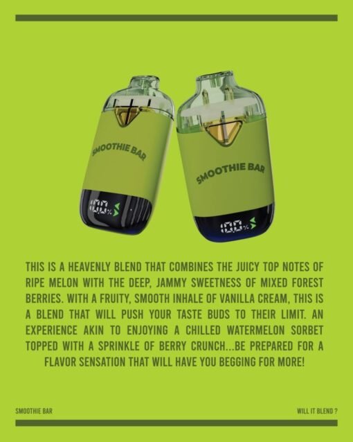 Watermelon Gelato x Crunch Berries 2G Disposable Vape by Smoothie Bar Infusions Dual Chamber Device